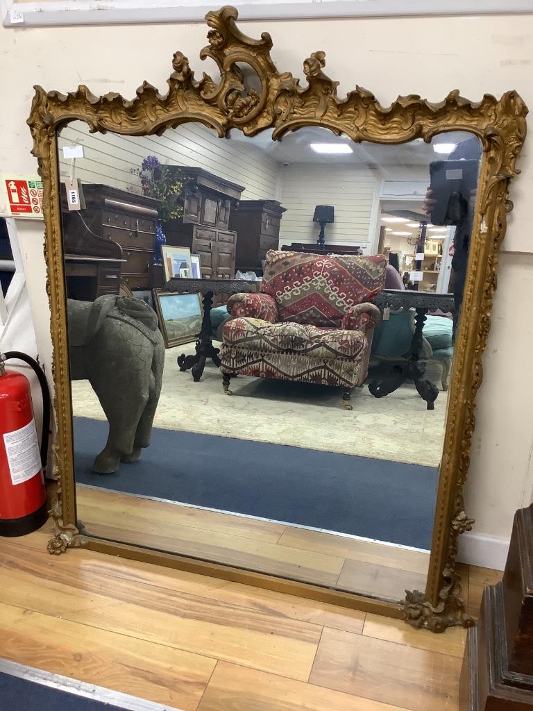 A Victorian giltwood and gesso overmantel mirror